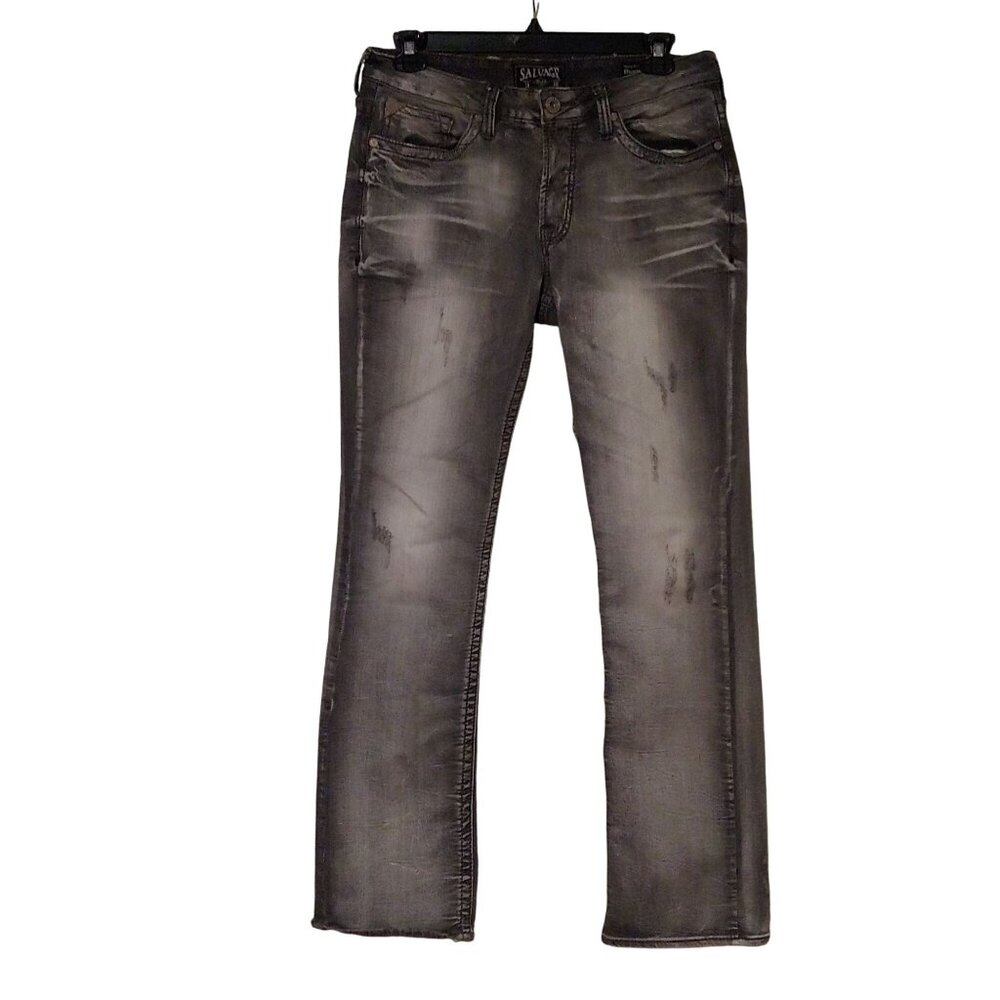 Salvage Mayhem Straight Regular Gray Rock Grunge Streetwear 33L Stretch Emo Goth